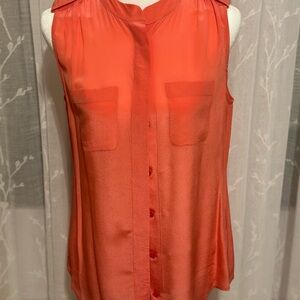 Women's Sleeveless Orange Blouse